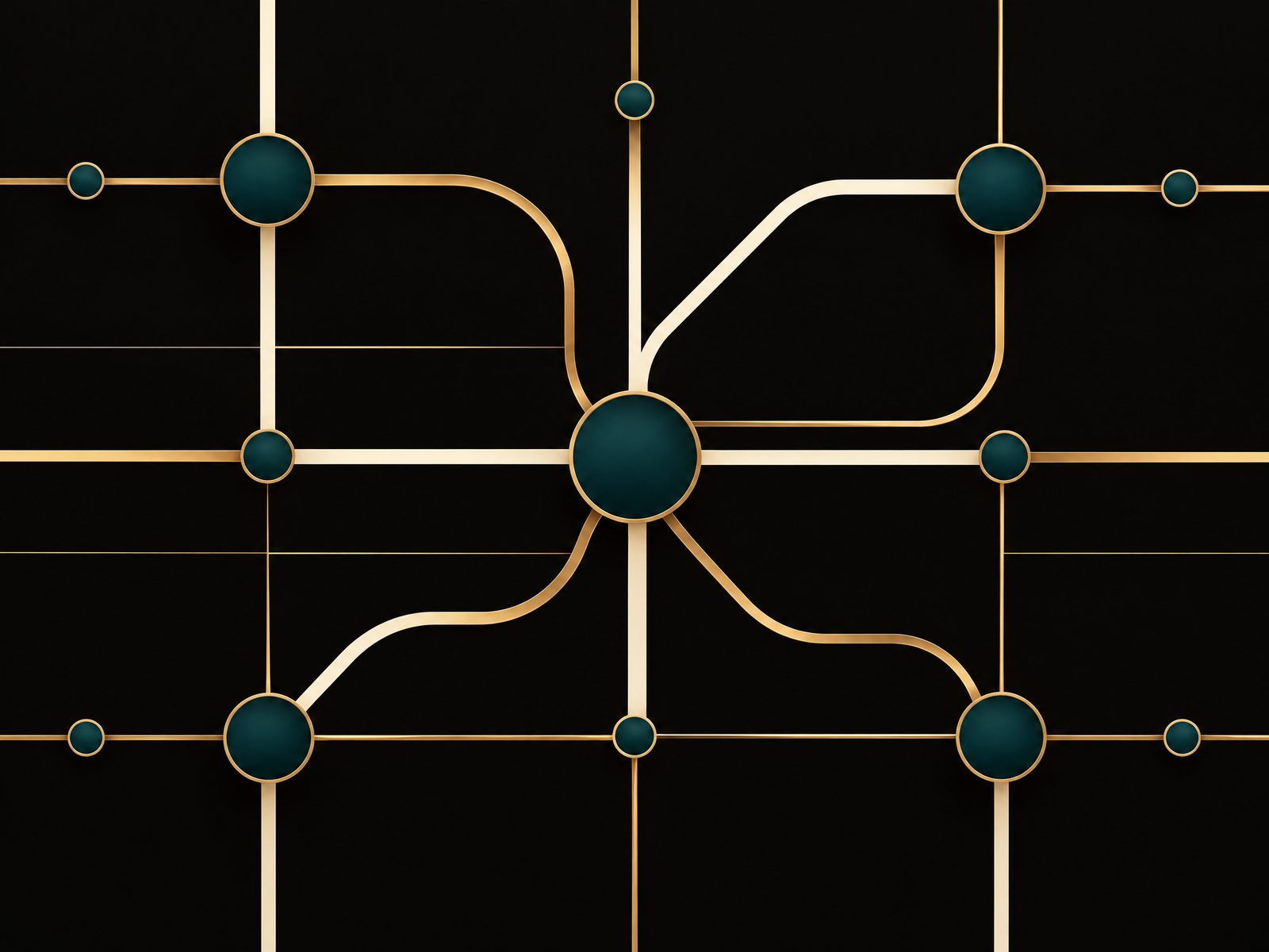 Abstract aligned pathways representing workflow and data readiness